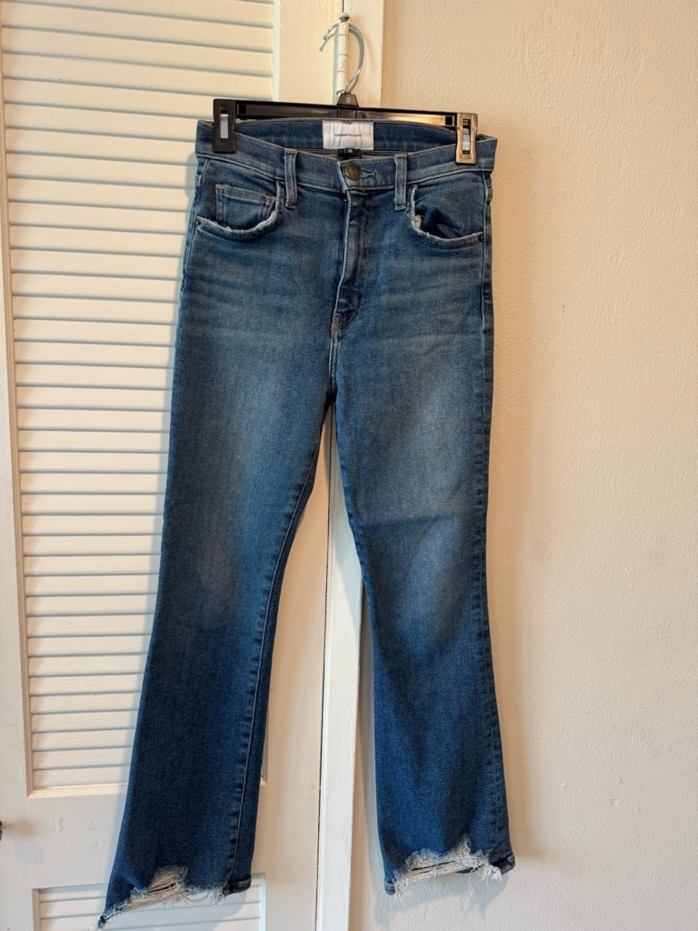 Current/Elliott Medium Blue High-Rise Wide Leg Jeans